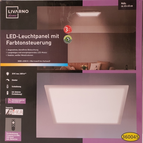 LED-lichtpaneel met kleur toonregeling 45 x 45
