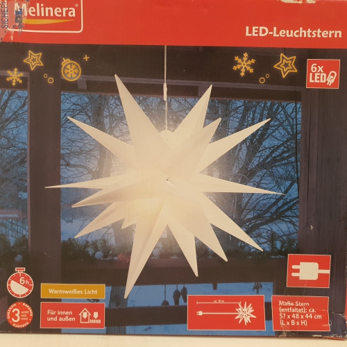 MELINERA LED kerstster wit Met 18 punten Lamp