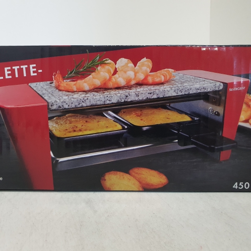 Mini-raclette grill rood met steen voor 2 personen